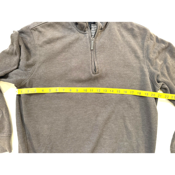Van Heusen Sweater Mens Medium Brown/Gray Quarter Zip Pullover Casual Sweatshirt - Picture 4 of 5